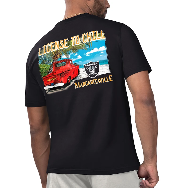 T-shirt Margaritaville Black Las Vegas Raiders pour hommes sous licence Chill