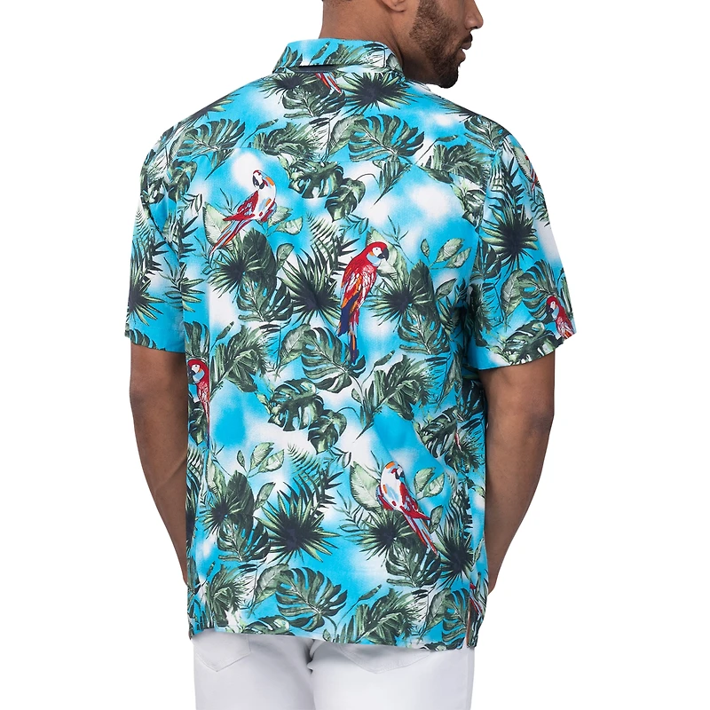 Chemise boutonnée Margaritaville bleu clair Las Vegas Raiders Jungle Parrot Party pour hommes