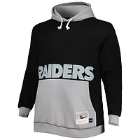 Men's Mitchell & Ness Black/Silver Las Vegas Raiders Big Tall Face Pullover Hoodie
