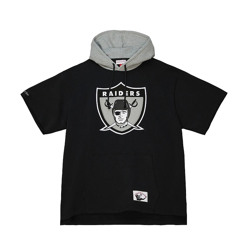 Chandail à capuchon manches courtes d'après-match des Las Vegas Raiders de Mitchell & Ness pour homme, noir