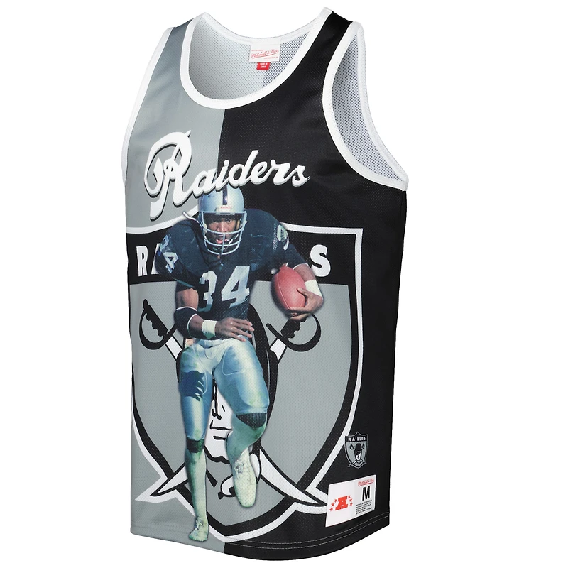 Men's Mitchell & Ness Bo Jackson Black/Silver Las Vegas Raiders Retired Player Graphic Tank Top