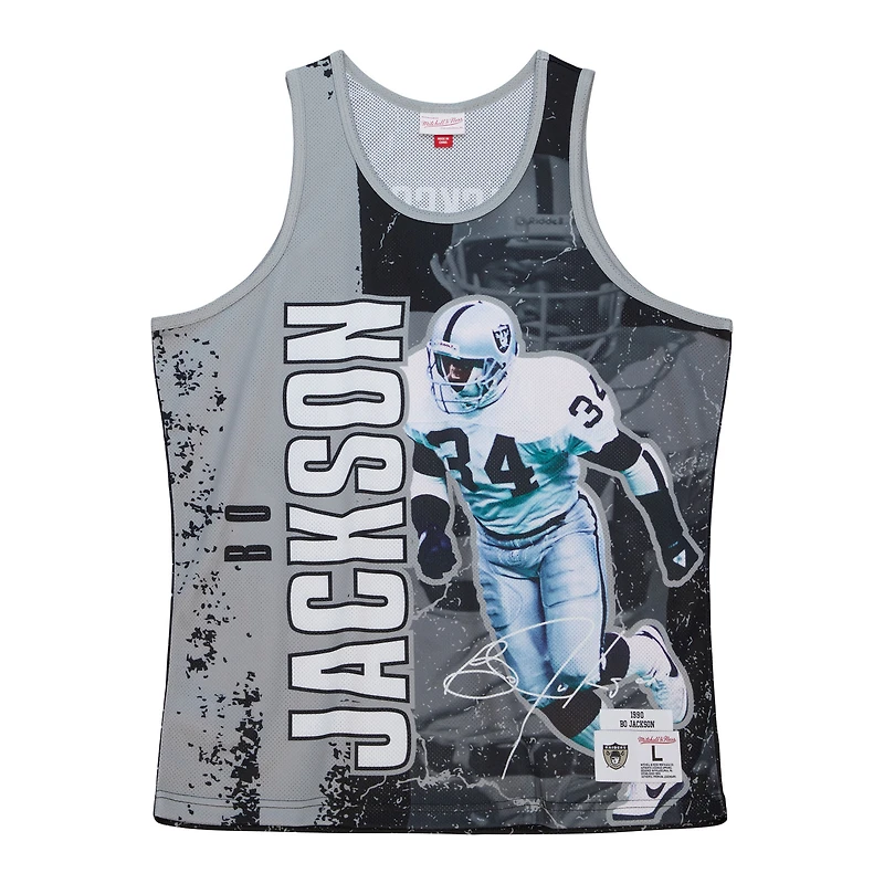 Men's Mitchell & Ness Bo Jackson Black Las Vegas Raiders 1990 Player Burst Tank Top