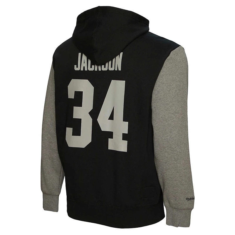 Men's Mitchell & Ness Bo Jackson Black Las Vegas Raiders Retired Player Name Number Pullover Hoodie