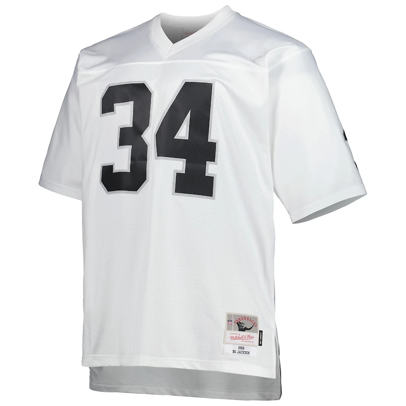 Mitchell & Ness Bo Jackson blanc Las Vegas Raiders Big Tall 1988 Retired Player Replica Maillot pour homme