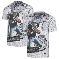 T-shirt blanc pour homme Mitchell & Ness Bo Jackson Las Vegas Raiders Retired Player Name Number Burst