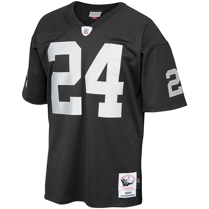 Men's Mitchell & Ness Charles Woodson Las Vegas Raiders 2002 Authentic Throwback Retired Player Jersey