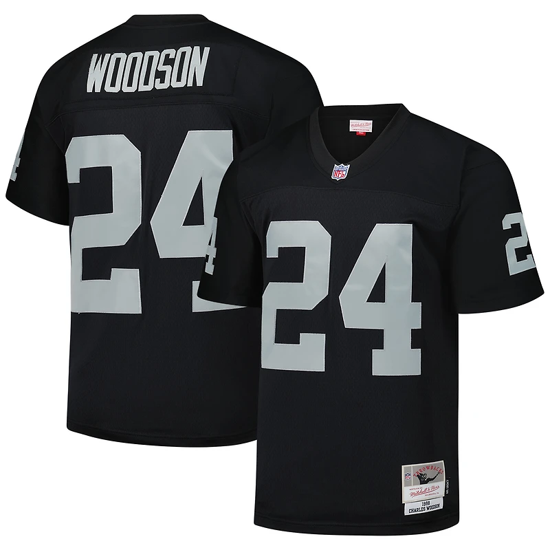 Maillot réplique Legacy noir Mitchell & Ness Charles Woodson des Raiders de Las Vegas pour homme
