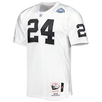 Maillot de joueur retraité authentique Mitchell & Ness Charles Woodson blanc des Las Vegas Raiders 2002