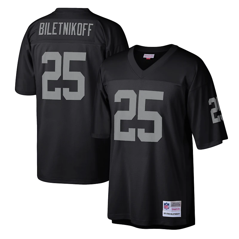 Maillot réplique Mitchell & Ness Fred Biletnikoff noir Las Vegas Raiders Legacy pour hommes