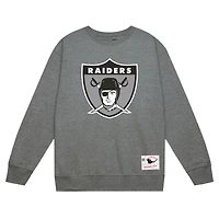 Men's Mitchell & Ness Heather Gray Las Vegas Raiders Basic Fleece Pullover Sweatshirt