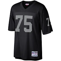 Maillot réplique Mitchell & Ness Howie Long noir pour homme, commémorant la retraite d'un joueur des Raiders de Las Vegas.