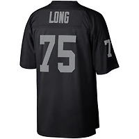 Maillot réplique Mitchell & Ness Howie Long noir pour homme, commémorant la retraite d'un joueur des Raiders de Las Vegas.