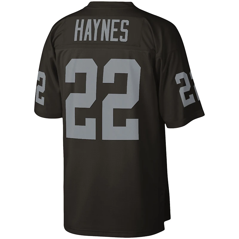 Maillot réplique Mitchell & Ness Mike Haynes noir des Raiders de Las Vegas pour homme