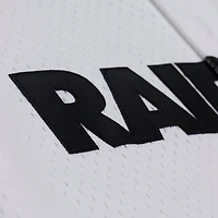 Maillot de baseball Mitchell & Ness blanc pour homme, Las Vegas Raiders, monochrome en maille, à boutons.