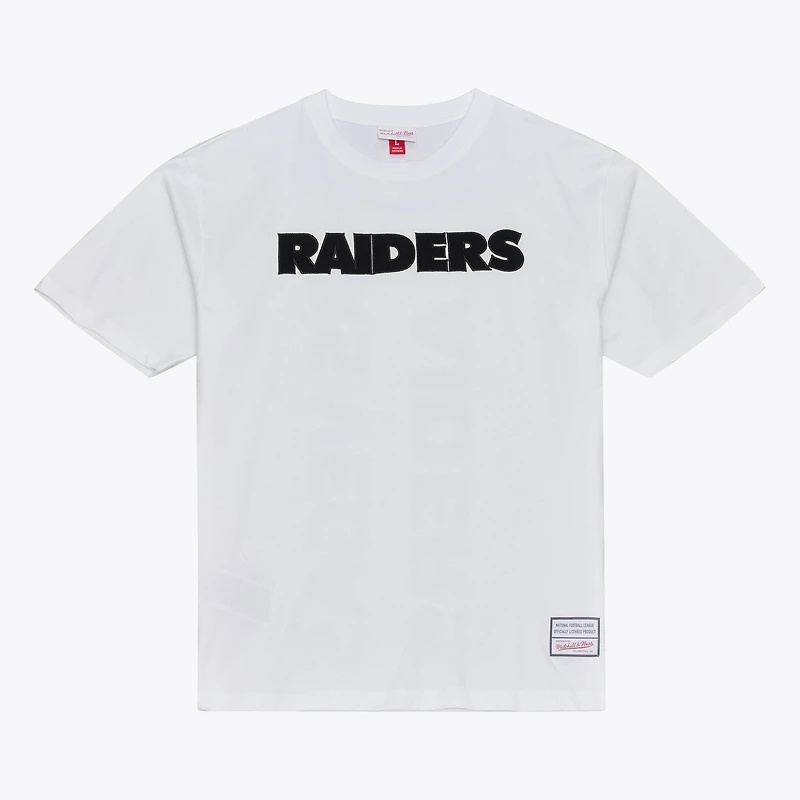 T-shirt monochrome blanc Mitchell & Ness Las Vegas Raiders pour homme