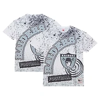 T-shirt sublimé blanc Las Vegas Raiders Team Burst de Mitchell & Ness pour hommes