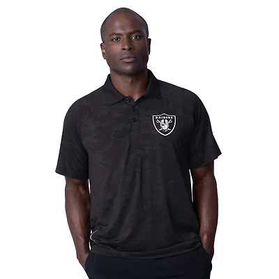 Men's MSX by Michael Strahan Black Las Vegas Raiders Baseline Raglan Polo