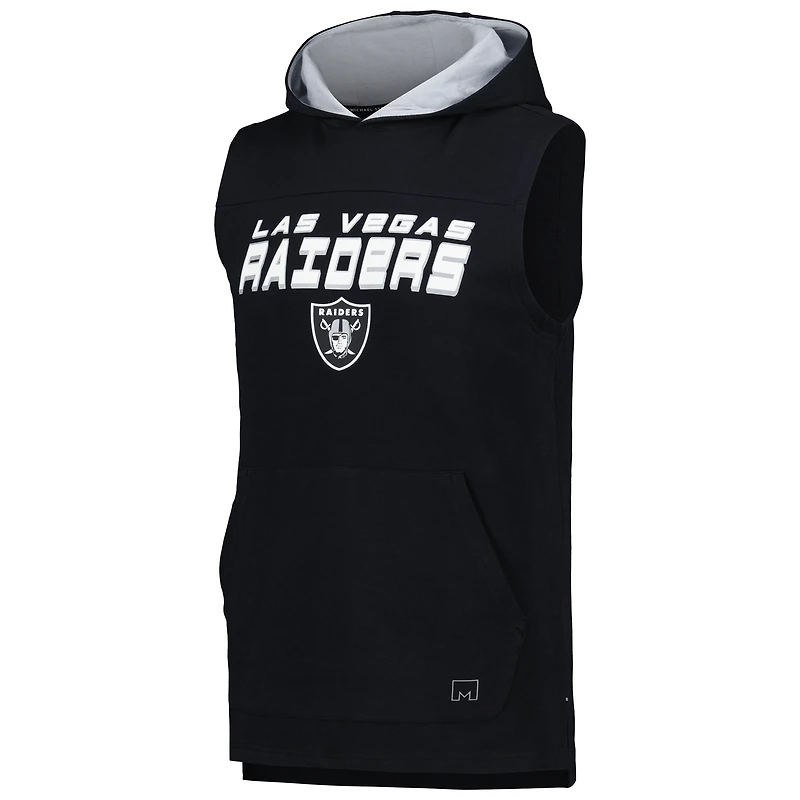 Men's MSX by Michael Strahan Black Las Vegas Raiders Captain Sleeveless Hoodie T-Shirt