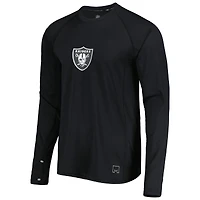 Men's MSX by Michael Strahan Black Las Vegas Raiders Interval Long Sleeve Raglan T-Shirt