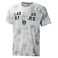 Men's MSX by Michael Strahan Gray Las Vegas Raiders Resolution Tie-Dye Raglan T-Shirt