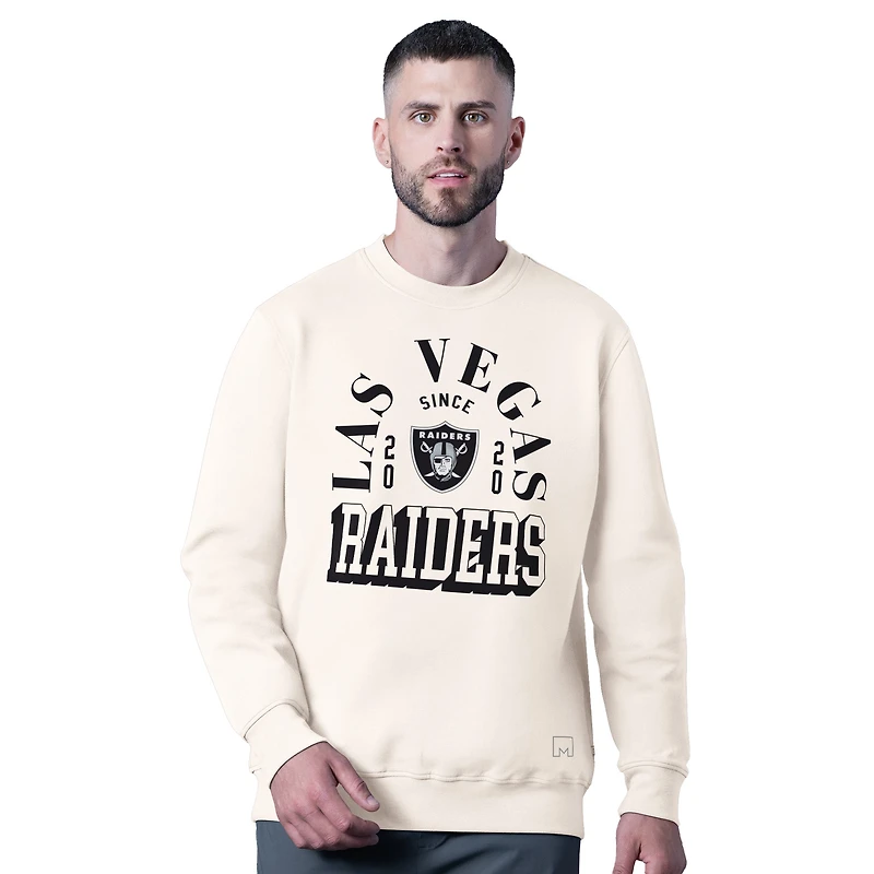 Men's MSX by Michael Strahan  White Las Vegas Raiders Whiteout Tri-Blend Sweatshirt