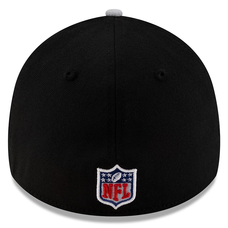 Men's New Era Black/Silver Las Vegas Raiders 2025 NFL Draft 39THIRTY Flex Hat