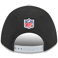Men's New Era Black/Silver Las Vegas Raiders 2025 NFL Draft 9FORTY M-Crown A-Frame Adjustable Hat
