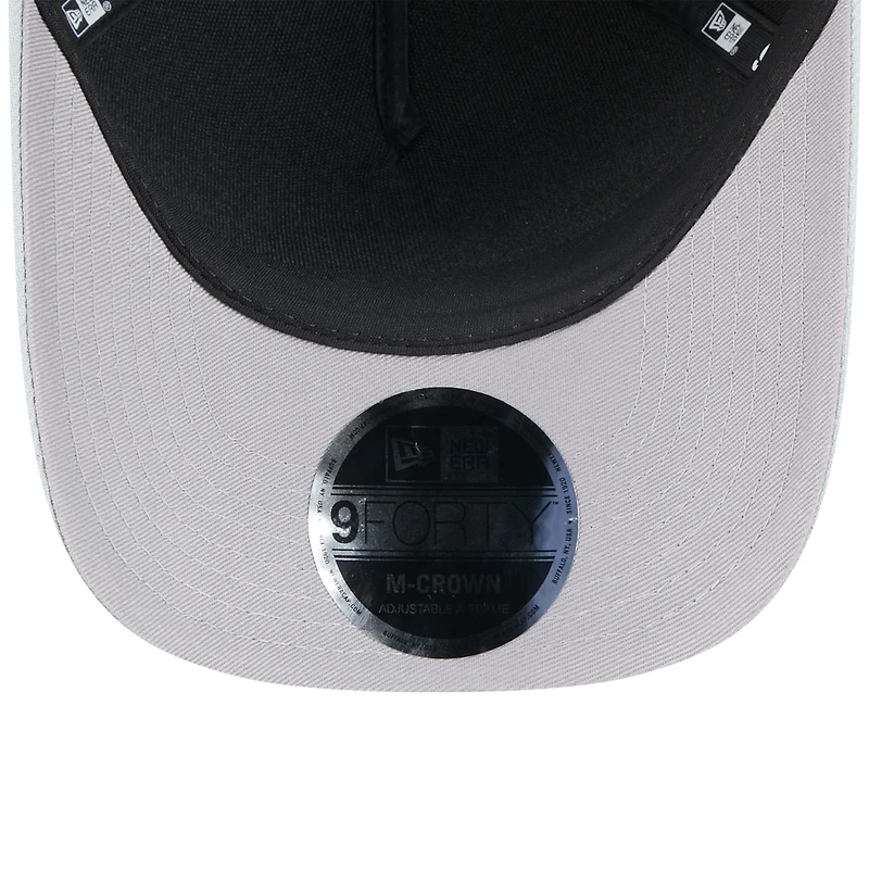 Men's New Era Black/Silver Las Vegas Raiders 2025 NFL Draft 9FORTY M-Crown A-Frame Adjustable Hat