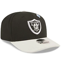 Casquette ajustable New Era noire et argentée pour homme, Las Vegas Raiders, Draft NFL 2026, modèle 9SEVENTY