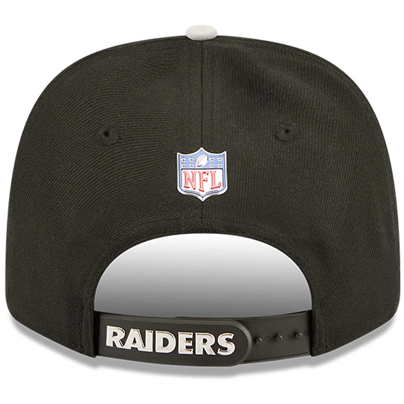 Men's New Era Black/Silver Las Vegas Raiders 2026 NFL Draft 9SEVENTY Adjustable Hat
