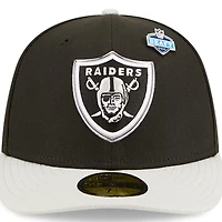 Men's New Era  Black/Silver Las Vegas Raiders 2026 NFL Draft Pre-Curved 59FIFTY Fitted Hat