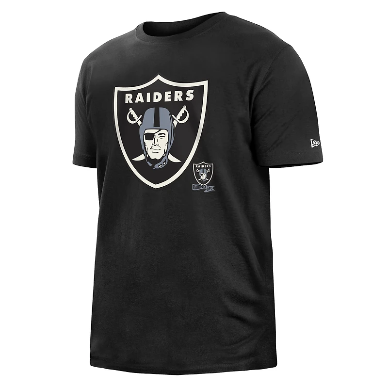T-shirt pour homme Las Vegas Raiders 2022 Sideline Ink Dye noir New Era