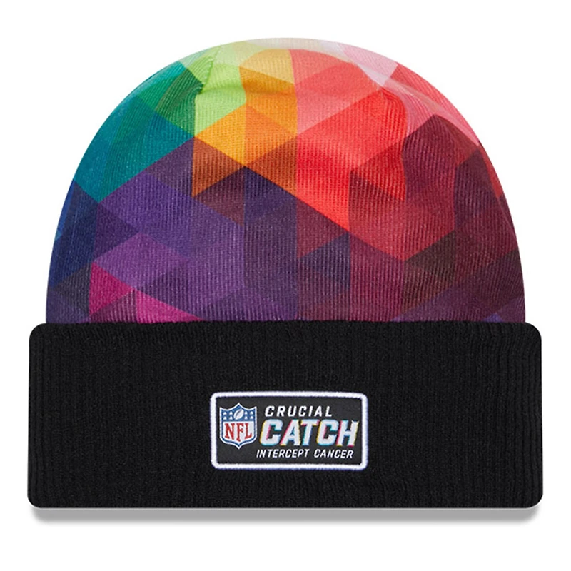 Men's New Era Black Las Vegas Raiders 2023 NFL Crucial Catch Cuffed Knit Hat