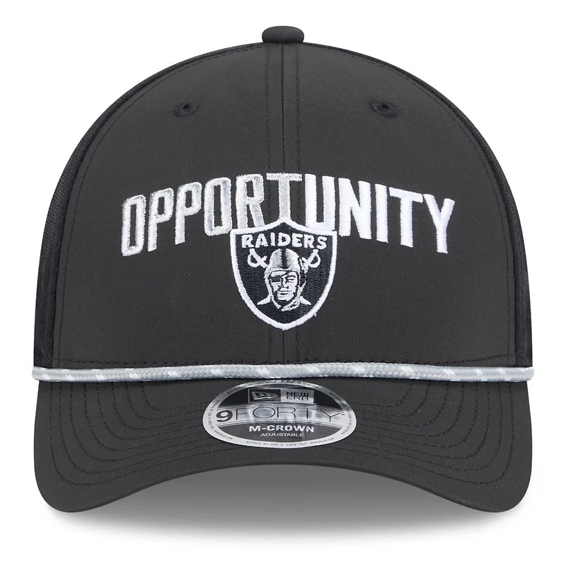 Men's New Era Black Las Vegas Raiders 2025 Inspire Change 9FORTY M-Crown Adjustable Hat