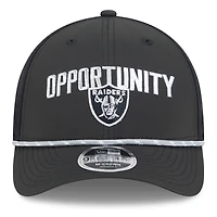 Men's New Era Black Las Vegas Raiders 2025 Inspire Change 9FORTY M-Crown Adjustable Hat