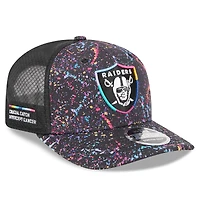Men's New Era Black Las Vegas Raiders 2025 NFL Crucial Catch 9SEVENTY Adjustable Hat