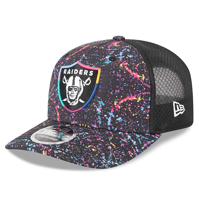 Men's New Era Black Las Vegas Raiders 2025 NFL Crucial Catch 9SEVENTY Adjustable Hat