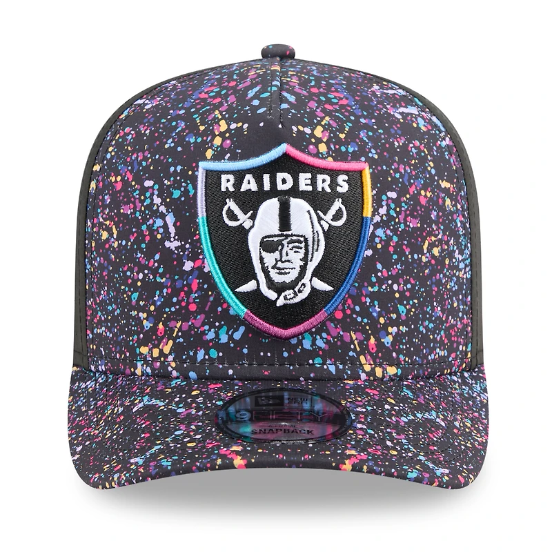 Men's New Era  Black Las Vegas Raiders 2025 NFL Crucial Catch A-Frame 9FIFTY Snapback Hat