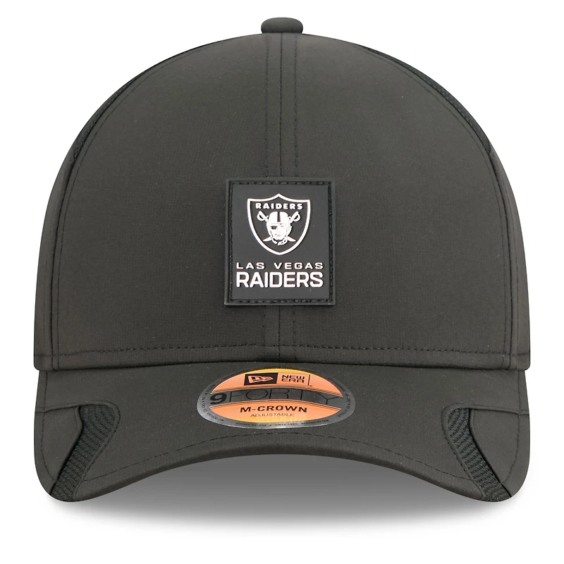 Casquette ajustable noire New Era Las Vegas Raiders 2025 Sideline M-Crown 9FORTY pour homme