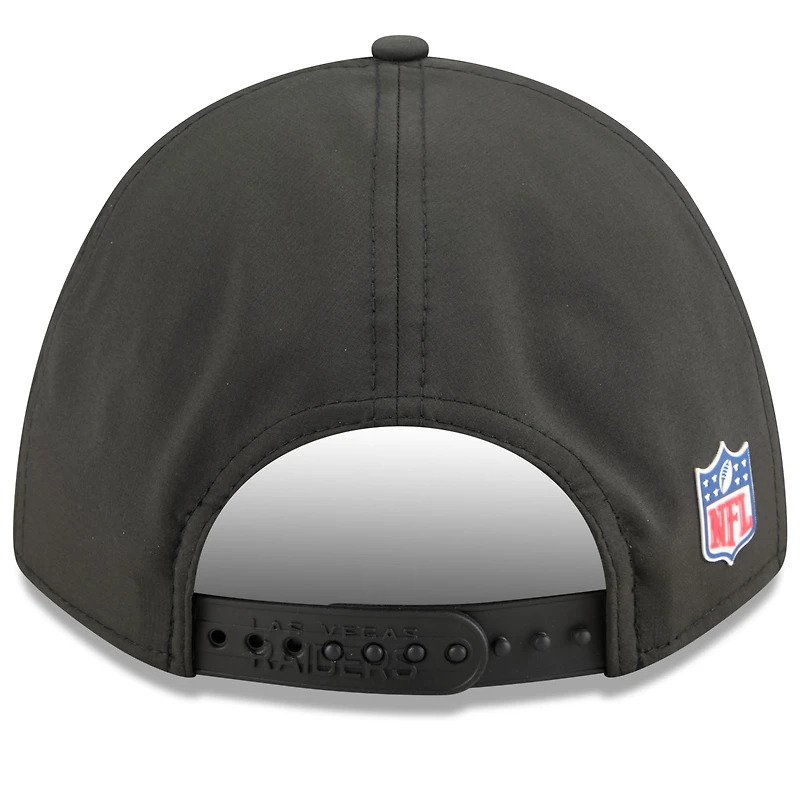 Casquette ajustable noire New Era Las Vegas Raiders 2025 Sideline M-Crown 9FORTY pour homme