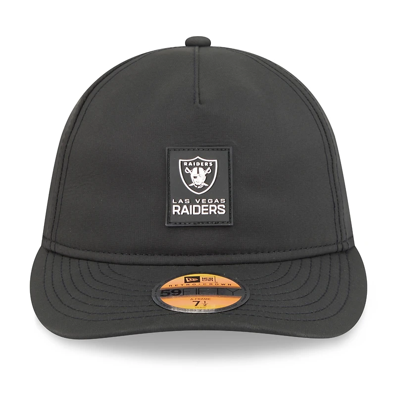 Casquette ajustée noire New Era 59FIFTY pour homme, modèle Sideline Retro Crown des Las Vegas Raiders 2025