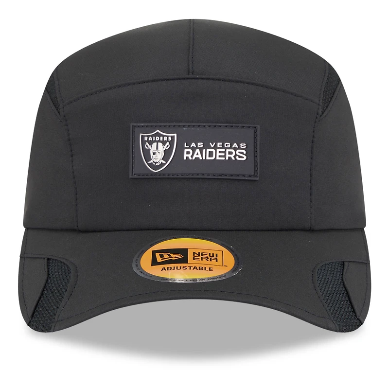 Men's New Era Black Las Vegas Raiders 2025 Sideline Runner Adjustable Hat