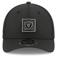Casquette ajustable New Era noire pour homme, Las Vegas Raiders, camp d'entraînement NFL 2026, modèle 9FORTY