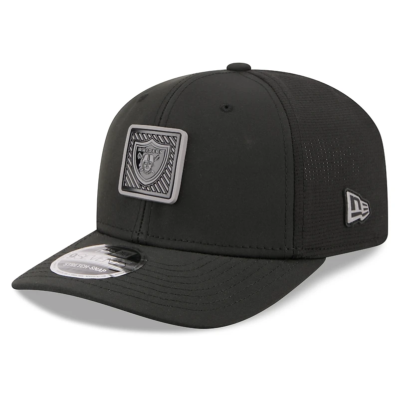 Men's New Era Black Las Vegas Raiders 2026 NFL Training Camp 9SEVENTY Adjustable Hat