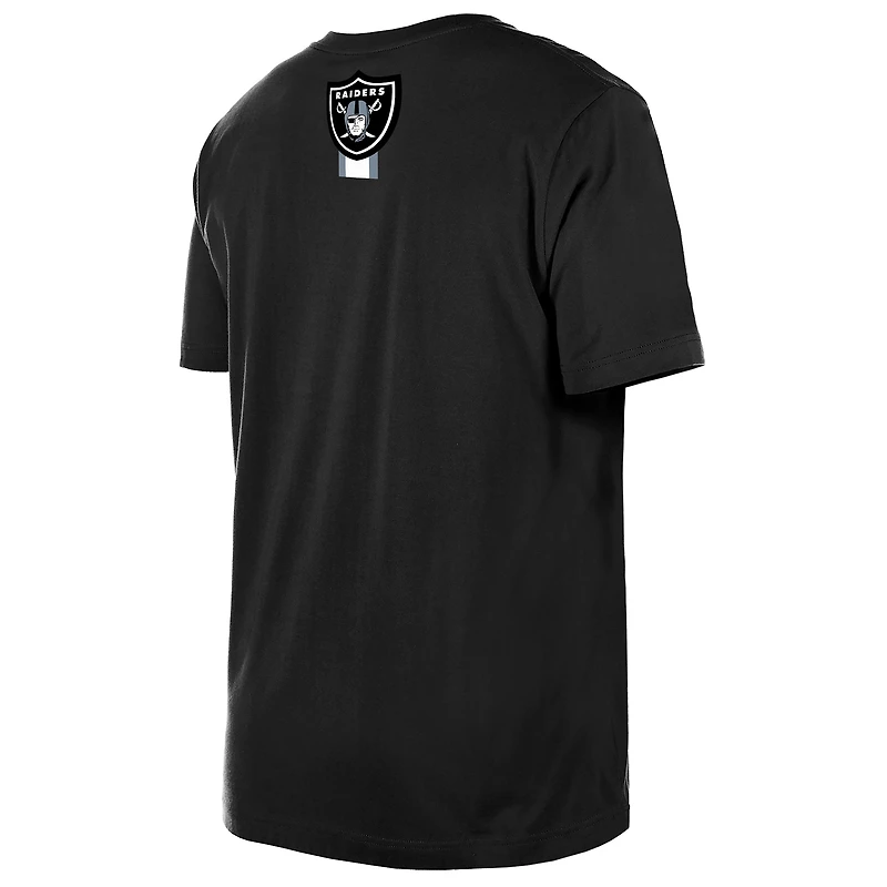T-shirt à imprimé haute densité Las Vegas Raiders 3rd Down pour homme New Era noir