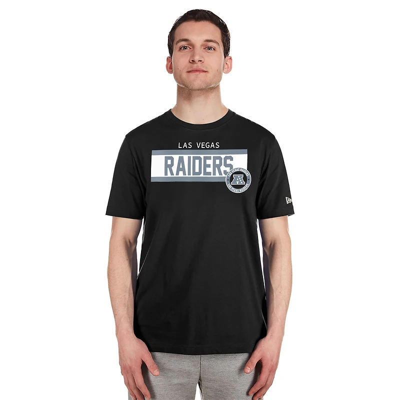 T-shirt à imprimé haute densité Las Vegas Raiders 3rd Down pour homme New Era noir