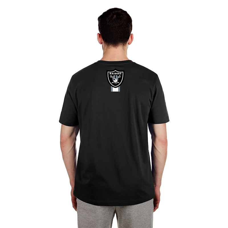 T-shirt à imprimé haute densité Las Vegas Raiders 3rd Down pour homme New Era noir