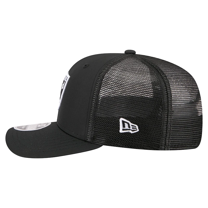 Casquette trucker New Era noire pour homme, modèle 9SEVENTY, à l'effigie des Las Vegas Raiders.