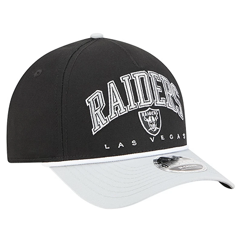 Men's New Era  Black Las Vegas Raiders  Arch COOLERA 9FORTY A-Frame M-Crown Adjustable Hat