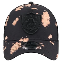 Men's New Era Black Las Vegas Raiders Bleached 9FORTY A-Frame Adjustable Hat